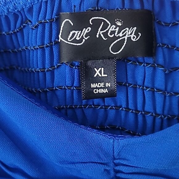 LOVE REIGN Cobalt Blue Sun Dress with Rouched Bust. Size XL - Picture 7 of 10